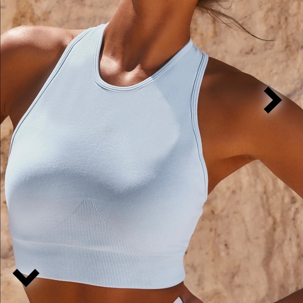 Sky Blue Seamless Sports Bra